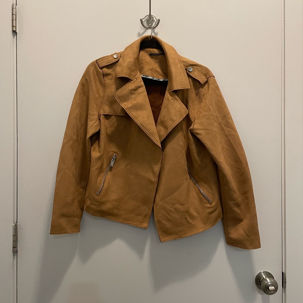 Tahari Tan Leather Jacket
